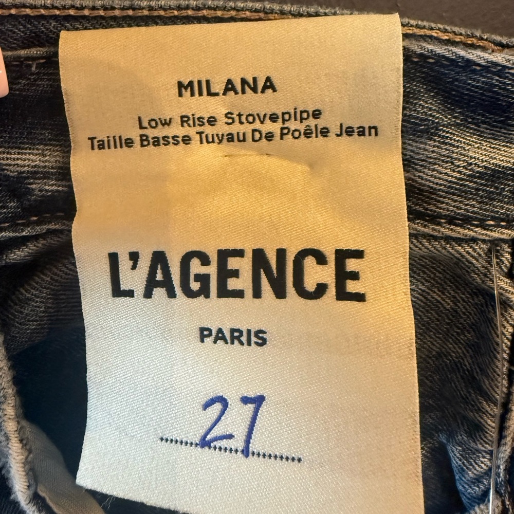 L’AGENCE Milana Low Rise Stovepipe Jeans Size 27 NWT Paris Denim - Picture 4 of 4